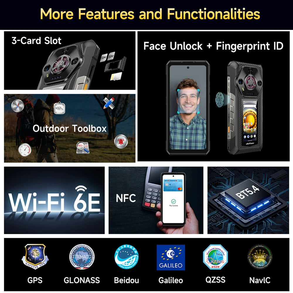 【Première mondiale】Ulefone Armor 30 Pro 5G Téléphone robuste Android 14 Smartphone 6,9" 120Hz 32GB+512GB 12800mAh Caméra nocturne 64MP NFC MTK Dimensity 7300X 66W Téléphone portable