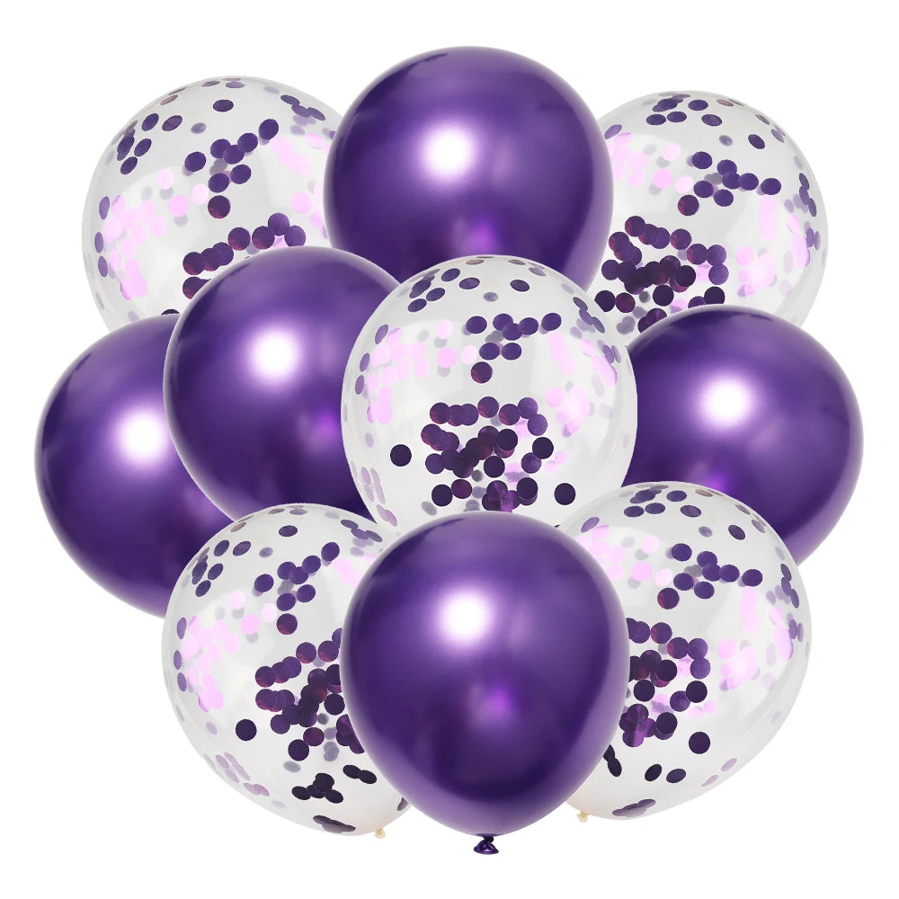 Ballons métalliques en forme d'étoile et de cœur, 14 pièces, ensemble de confettis or rouge bleu rose pour joyeux anniversaire, réception-cadeau pour bébé, mariage