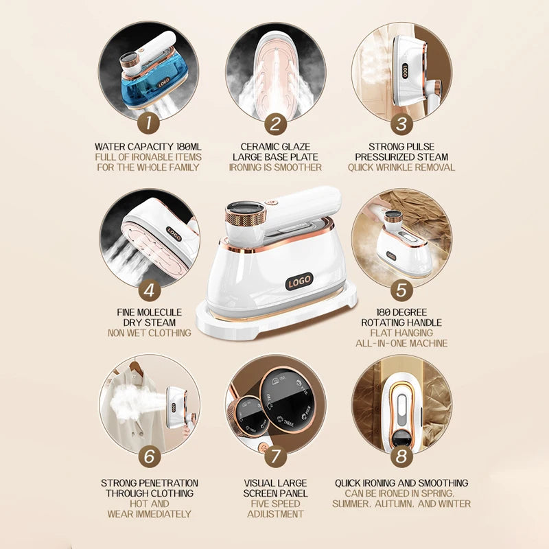Fer à repasser intelligent portable à affichage numérique LED, 2025 W, haute puissance, nouveau, 1200