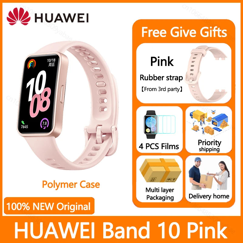 Montre connectée Huawei Band 10, originale, Compatible avec IOS et Android, suivi du sommeil, moniteur de santé, autonomie de 14 jours, nouvelle collection 2025