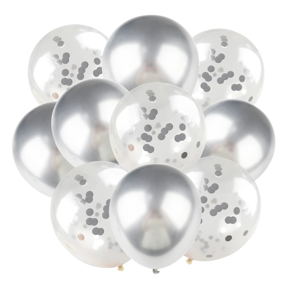 Ballons métalliques en forme d'étoile et de cœur, 14 pièces, ensemble de confettis or rouge bleu rose pour joyeux anniversaire, réception-cadeau pour bébé, mariage