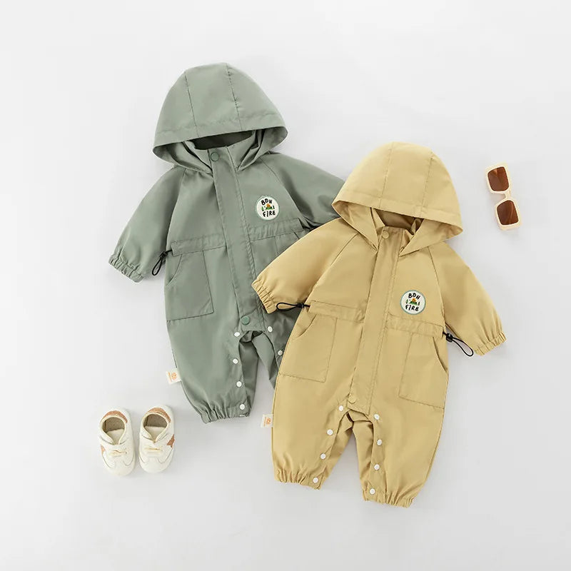 MILANCEL ﻿ Barboteuse d'automne pour bébé de 0 à 2 ans, veste d'extérieur unisexe, combinaison décontractée à capuche Double couche, vêtements d'extérieur chauds pour tout-petits