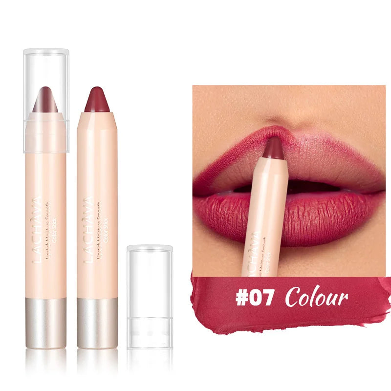 8-Colors Lipstick Pencil Waterproof Sexy Red Matte Contour Tint Lipstick Lasting Non-stick Cup Lipliner Pen Lips Makeup Cosmetic