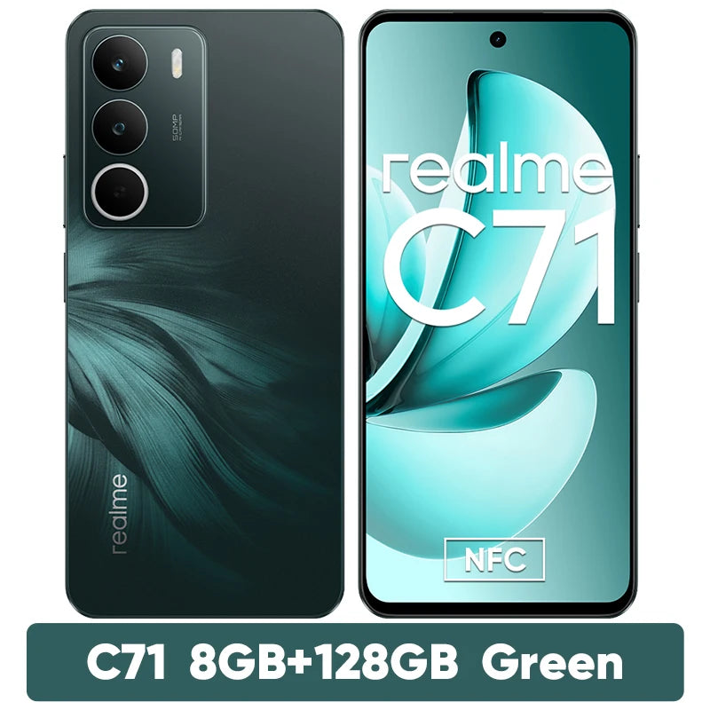 [Première mondiale] realme C71 Smartphone 6300mAh batterie 45W Charge 6.67 "120Hz affichage 50MP AI caméra UNISOC T7250 Chipset NFC