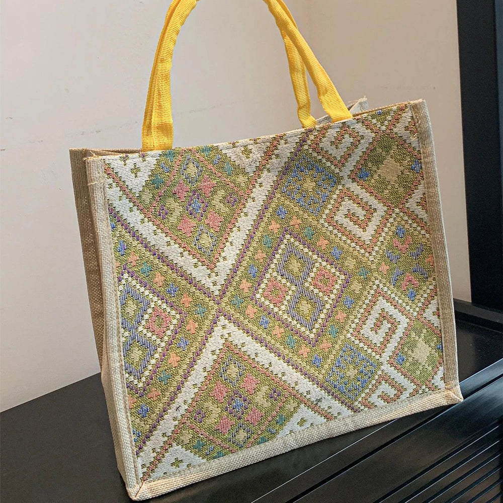 Sac à Main de Grande Capacité de Style Ethnique pour Femme, Fourre-Tout Rétro