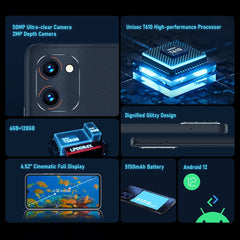 UMIDIGI C1 Max / G1 Max 50MP caméra 6GB 128GB téléphone 6.52 pouces Android 12 5150mAh batterie Unisoc T610 Octa Core 4G Smartphone