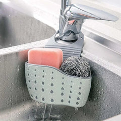 Panier suspendu de vidange d'évier, accessoires de cuisine réglables, sac d'évier en caoutchouc, étagère en éponge à savon, support de robinet pour salle de bains 1 pièce