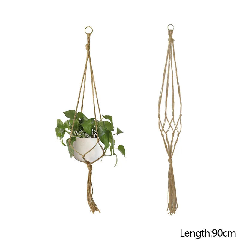 Panier suspendu de plantes en macramé fait à la main, support de Pots de fleurs, décoration suspendue de balcon, corde de levage nouée, fournitures de jardin pour la maison