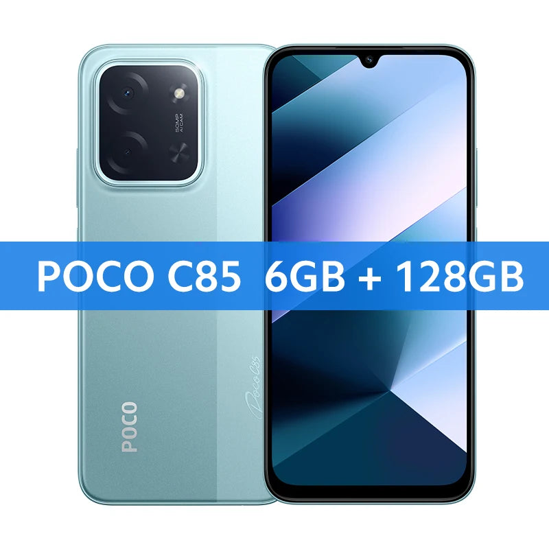 POCO C85 Version mondiale Smartphone MediaTek Helio G81-Ultra 6.9 "affichage Dot Drop batterie 6000mAh 50MP double caméra 33W NFC IP64