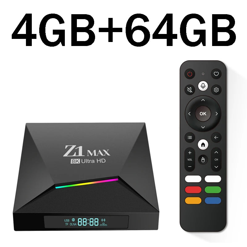 Z1 Max TV Box Android 15 iptv Allwinner H618 Quad Core 4G 5G double WiFi HD 8K 4K lecteur multimédia BT 5.0 prise en charge vocale télécommande TV Box