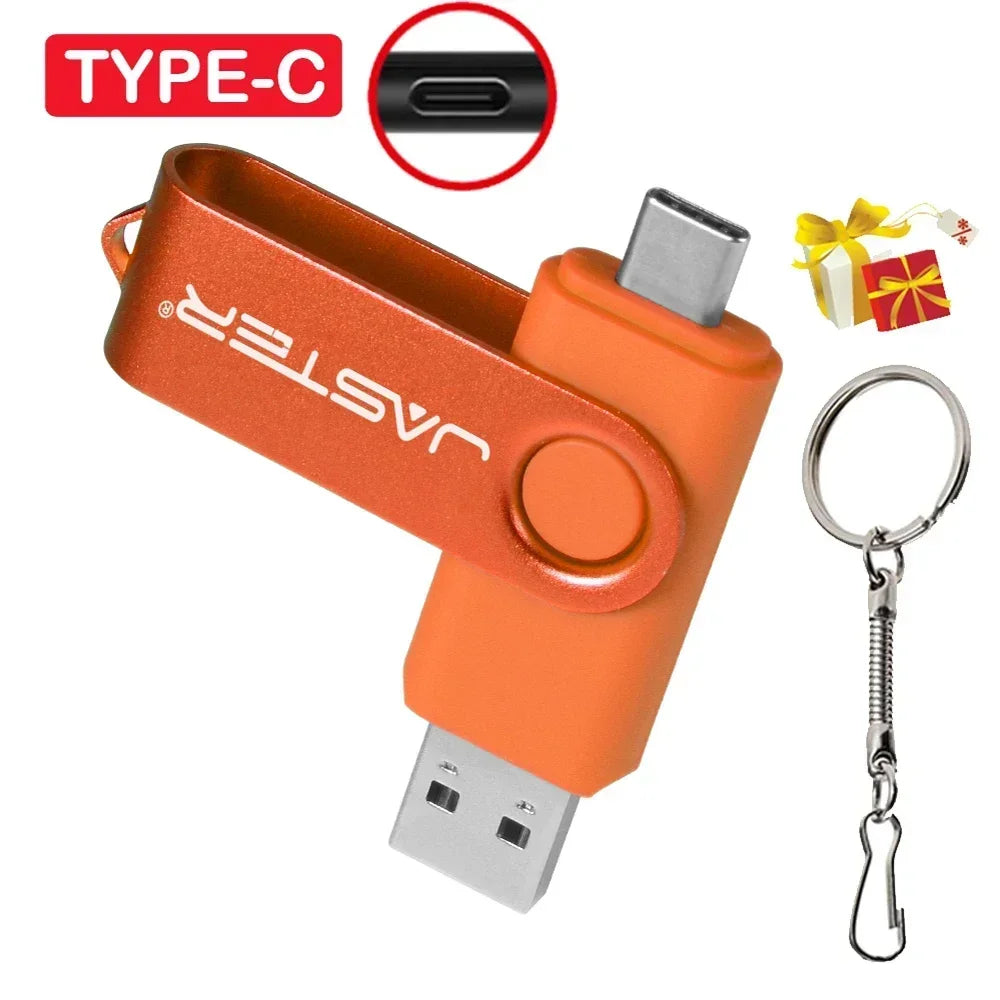 TYPE-C clé USB 128GB capacité réelle clé USB 64GB porte-clés gratuit clé mémoire cadeau d'affaires créatif rouge U disque bleu 32G