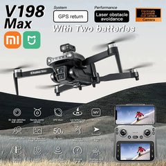 Xiaomi V198Max GPS Drone 4K professionnel 8K HD deux caméras Dron moteur sans brosse 5G WIFI FPV RC quadrirotor hélicoptère souhait écran