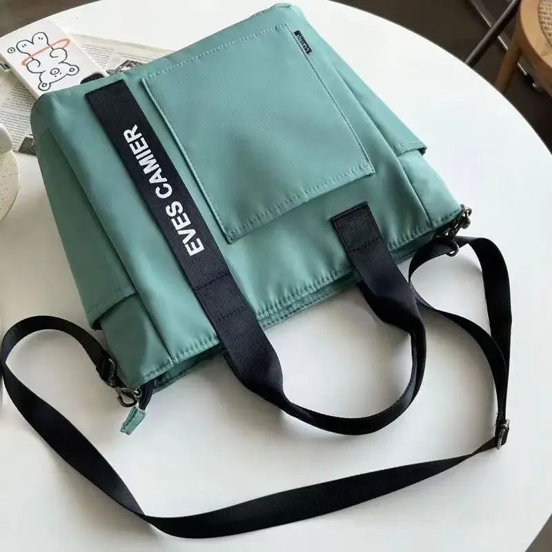 Sac à main en toile imperméable et Nylon, fourre-tout décontracté de grande capacité, sacoches simples à la mode pour écolière, nouvelle collection 2024