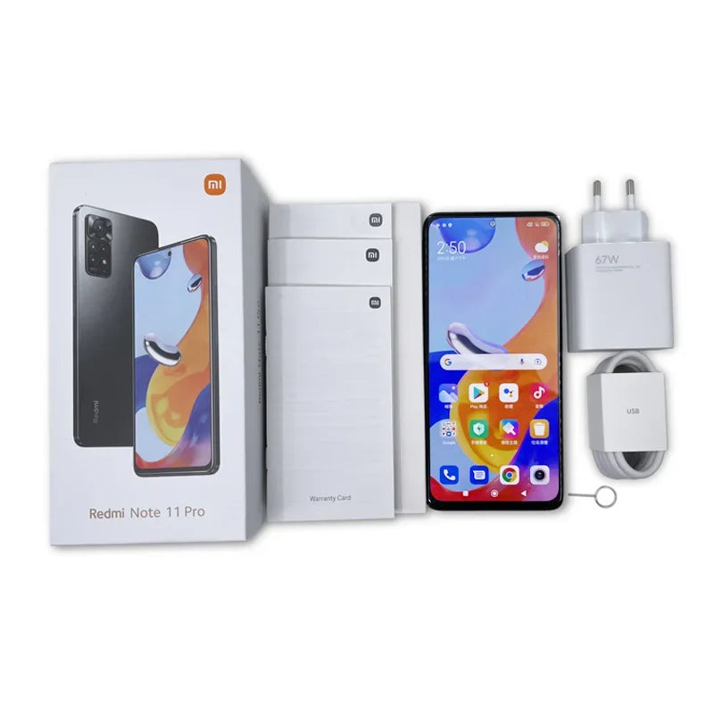 Global Rom Xiaomi Redmi Note 11 Pro 5G Smartphone 8GB 256GB 108MP caméra MTK Helio G96 Octa Core 120Hz affichage NFC