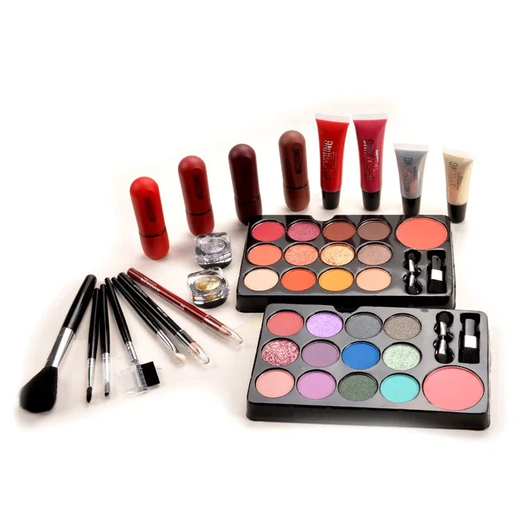 Christmas gift private label lady full Chinese makeup table set with vanity bag gift set makeup set cosmetic complete