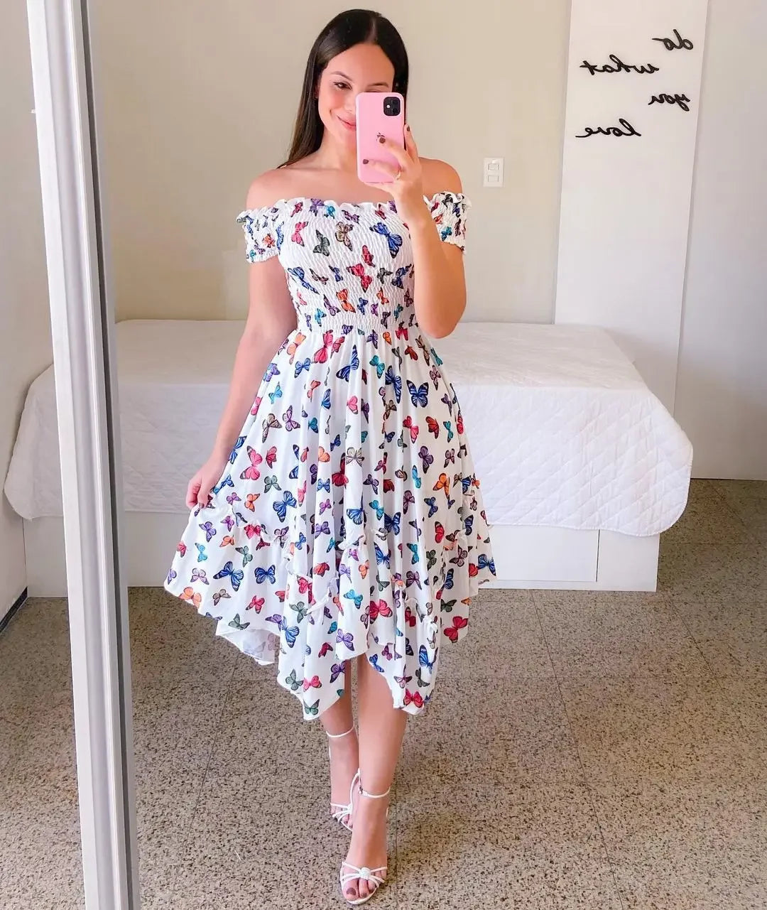Robes d'été dames Sexy épaules dénudées fleur imprimé robe élégante à manches courtes élastique irrégulière tenue décontractée Vestido De Mujer