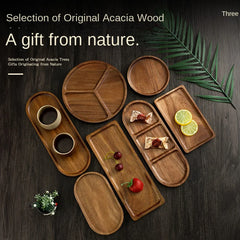 Assiette de fruits japonaise en bois massif, vente en gros d'usine, plateau en bois multi-tailles, plateau de fruits de grande valeur, assiette à collation