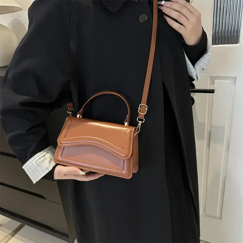 Sac à main en cuir PU de bonne qualité pour femmes, sac à bandoulière de couleur unie, petit fourre-tout pour femmes et filles