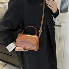 Sac à main en cuir PU de bonne qualité pour femmes, sac à bandoulière de couleur unie, petit fourre-tout pour femmes et filles