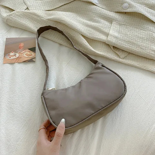Nouveau rétro souple en cuir PU femmes épaule sous les bras sacs décontracté couleur unie petit haut-poignée sacs à main dames mode sacs à bandoulière