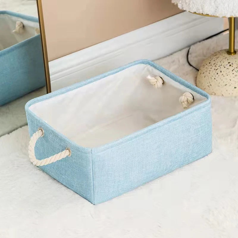 Paniers de rangement pliables en tissu de lin, organisateur de jouets pour enfants, boîte de rangement pour vêtements et articles divers, panier à linge