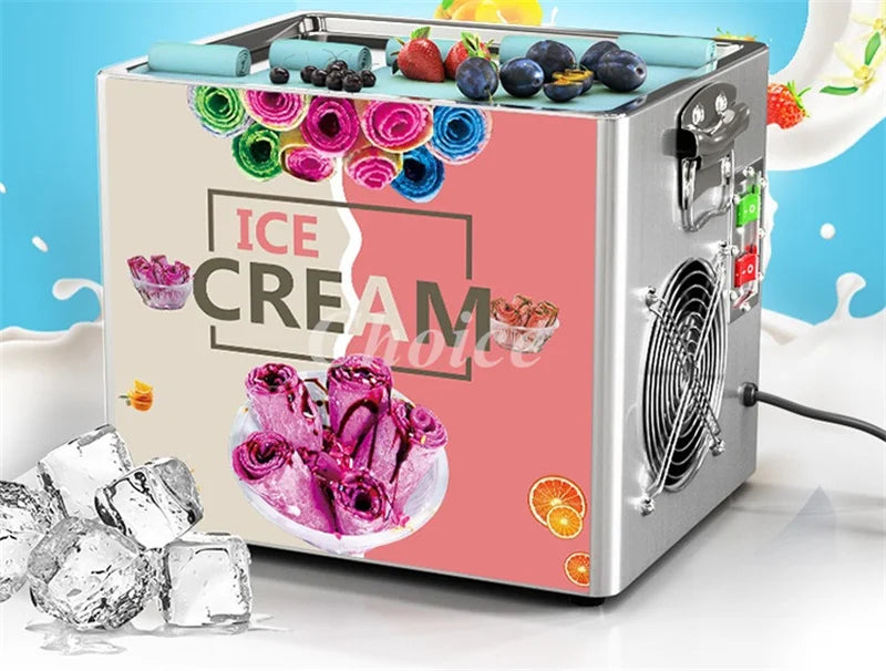 Électrique 110 V/220 V Machine à rouler la crème glacée frite petite poêle thaïlandaise crème glacée roulée yaourt frit rouleau de crème glacée fabricant