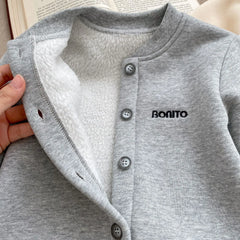 Barboteuse à manches longues en peluche pour nouveau-né, combinaison épaisse pour bébé, vêtements solides pour garçons et filles, document, automne, hiver