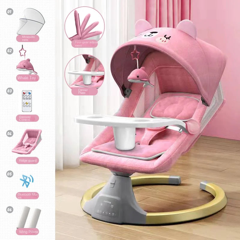 Chaise à bascule pour bébé, berceau électrique pour bébés dormir, berceau pour nouveau-né, chaise apaisante avec musique, réglable