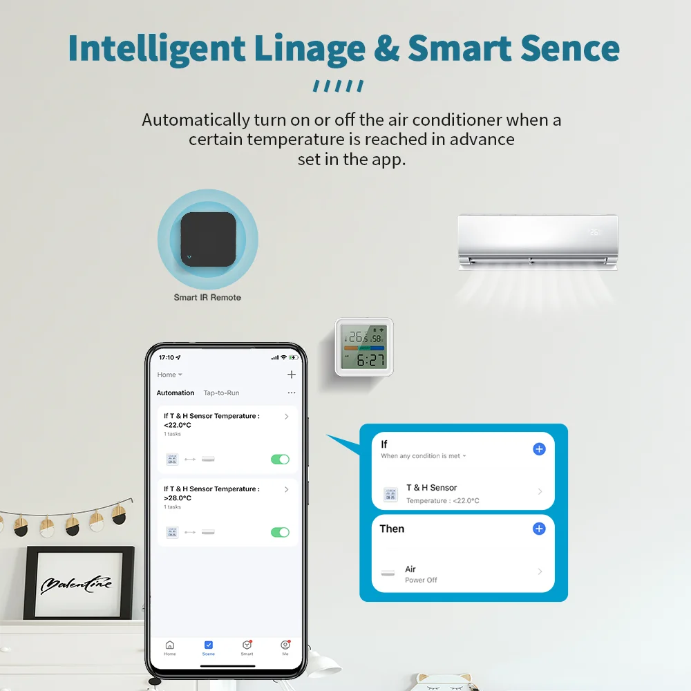 Tuya – capteur de température et d'humidité WIFI, hygromètre, thermomètre, rétro-éclairage pour maison intelligente, prise en charge de la vie intelligente, Assistant Alexa Google