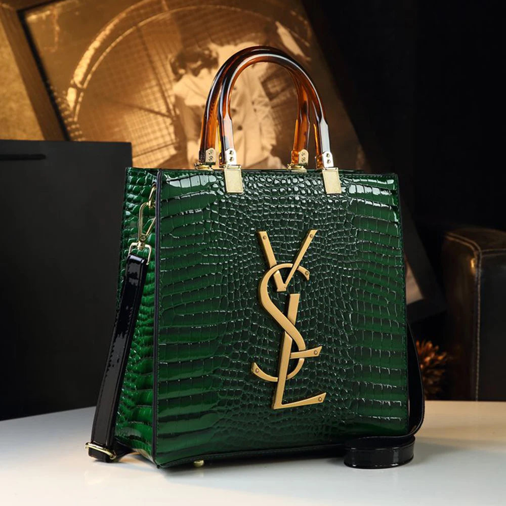 Sac à main haut de gamme, sac pour femmes imprimé crocodile à la mode, nouveau style 2025, sac pour mère d'âge moyen, grand sac à bandoulière