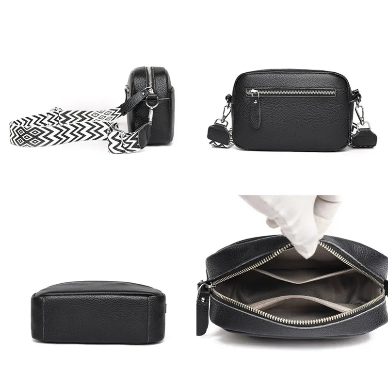 Sacs à bandoulière en cuir véritable pour femmes, de bonne qualité, de luxe, couleur unie, en cuir de vache, fourre-tout, 2023