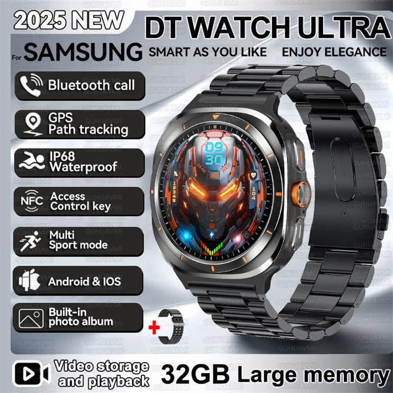 2025 nouveau pour Samsung DT montre UItra 7 32Gb AMOLED MP4 vidéo NFC hommes femmes HD Bluetooth appel boussole Fitness GPS Tracker montre