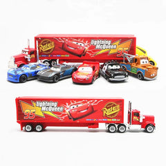 6-7 pièces ensemble Disney Pixar voiture 3 2 1 foudre Mcqueen camion Mack Jackson tempête moulé sous pression en métal voiture de course dinoco racer jouet garçon cadeau