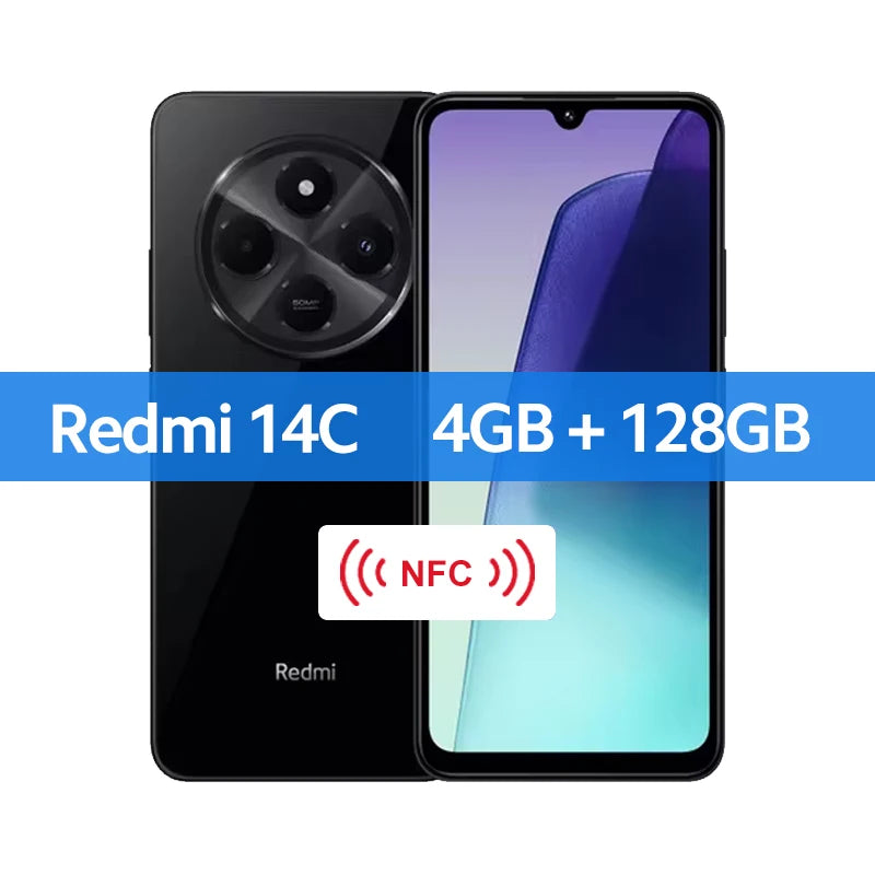 Version mondiale Xiaomi Redmi 14C Smartphone MediaTek Helio G81-Ultra 50MP AI double caméra 6.88 