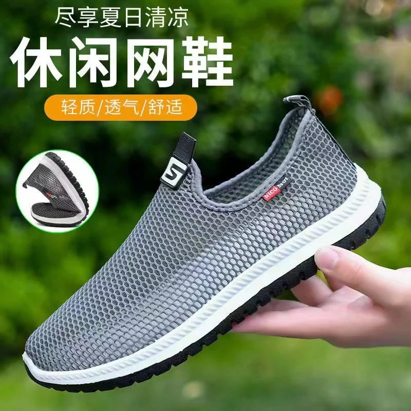 Chaussures décontractées pour hommes maille respirante nouveau style 2025 mocassins respirant été Europe et amérique fond plat