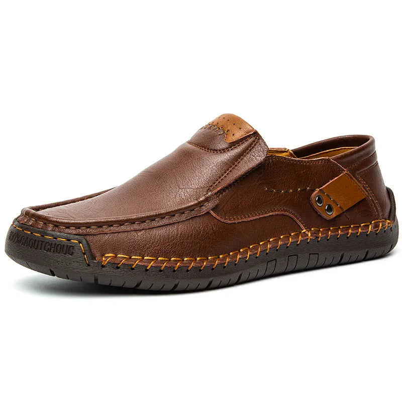 Chaussures en cuir faites à la main pour hommes, mocassins confortables et décontractés, chaussures plates à enfiler, offre spéciale, mocassins de marche pour hommes