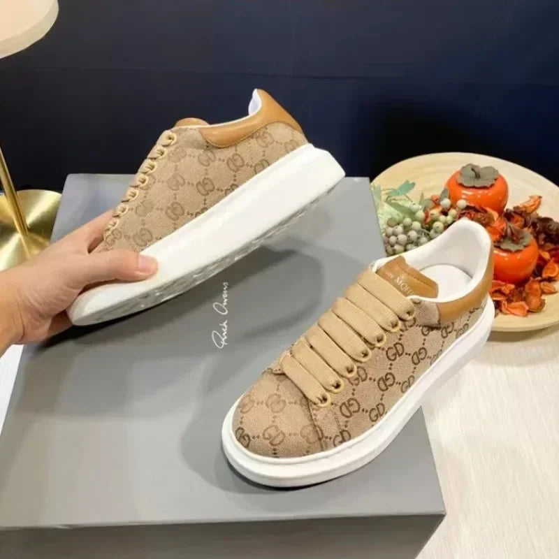 2025 Men's Women Casual Shoes Couple All-match Chunky Lace-up Sneakers Fashion Elevated Muffin Shoes Man Board Shoe Mujer Hombre