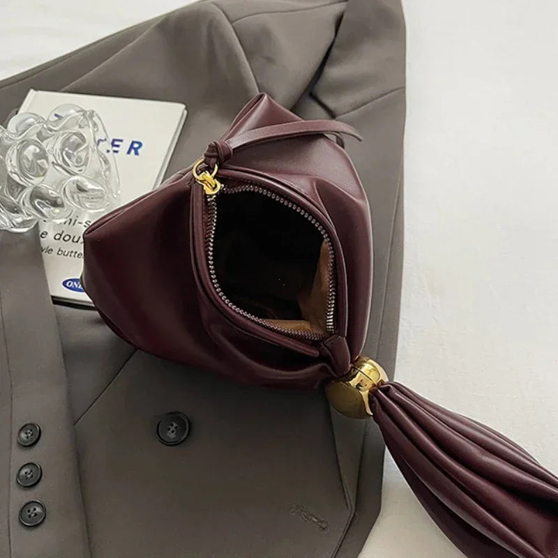 Pochette personnalisée en cuir souple pour femmes, Mini pochette seau plissée de luxe de styliste, sacs de soirée de fête à fermeture éclair latérale de tempérament