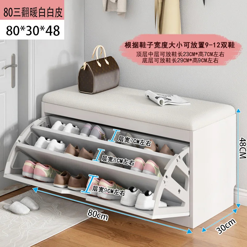 Porche entrée chaussure chaise rembourré salon maison rabat étagère à chaussures banc avec siège armoire à chaussures multicouche