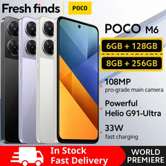 【Première mondiale】POCO M6 Smartphone Version mondiale NFC MediaTek Helio G91-Ultra 6,79" 90 Hz FHD + Écran 33 W Charge rapide