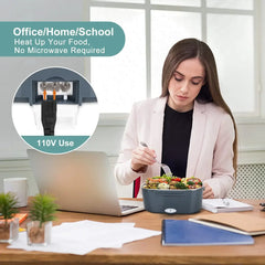 Boîte à déjeuner chauffante électrique 2 en 1, voiture + maison 12V 220/110V, doublure Portable en acier inoxydable, boîte à déjeuner Bento, récipient alimentaire