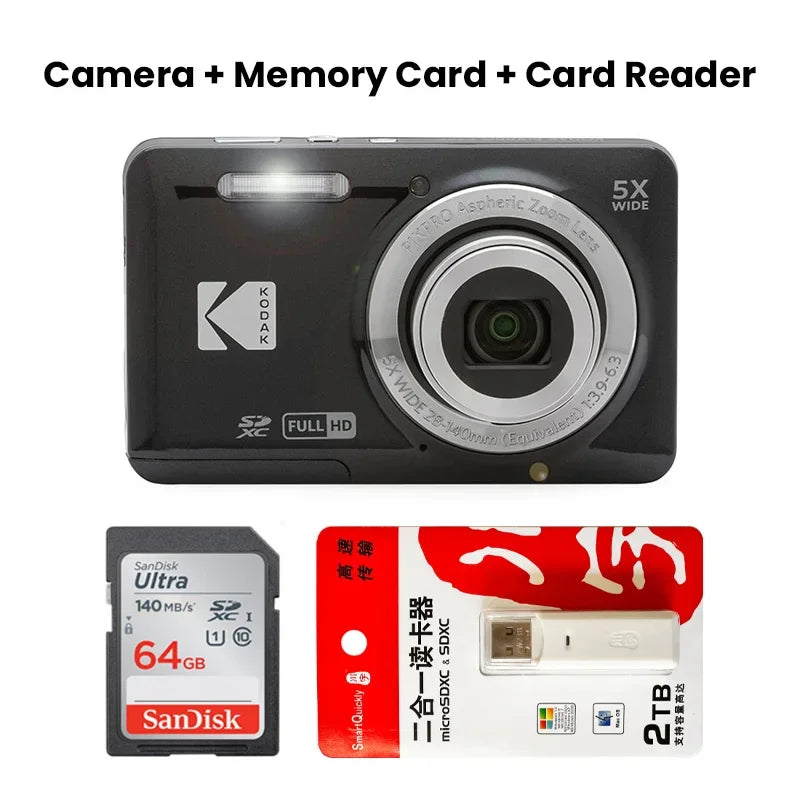 KODAK PIXPRO FZ55-RD 16MP appareil photo numérique 5X Zoom optique 28mm grand Angle 1080P Full HD vidéo 2.7 