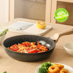 DONNOR Pot en céramique poêle antiadhésive Wok poêle avec couvercle poêle de Chef cuisinière à gaz à Induction Steak universel cuisson poêle à Omelette aux œufs