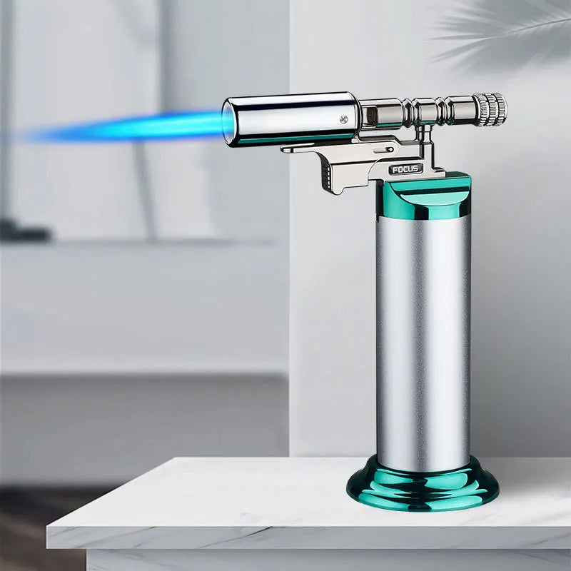 Powerful Windproof Blue Flame Jet Torch Gas Lighter Outdoor Cigar Barbecue Cooking Kitchen Butane Refillable Metal Welding Gun