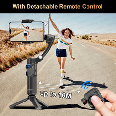 AXNEN M02 stabilisateur de Smartphone à cardan 3 axes Anti-secouement enregistrement vidéo jumelles de Selfie portables pour iPhone Android suivi du visage