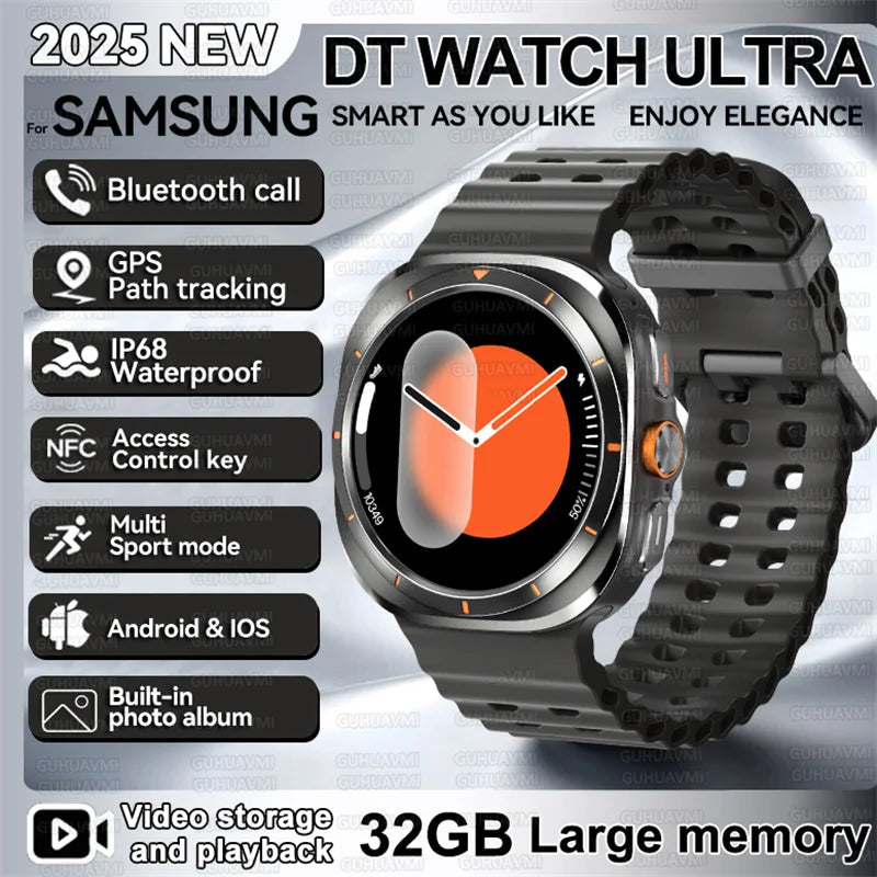 2025 nouveau pour Samsung DT montre UItra 7 32Gb AMOLED MP4 vidéo NFC hommes femmes HD Bluetooth appel boussole Fitness GPS Tracker montre