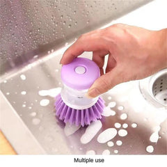 Brosse de lavage de Pot à ajout de liquide, type presse, ajout automatique de liquide, brosse de lavage de vaisselle, brosse de Pot de nettoyage ménager, brosse de poêle