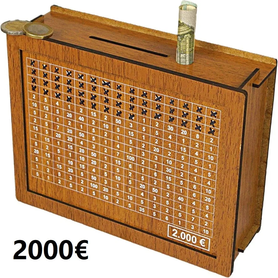 Saving Box 10000€ Piggy Banks To Save10000 Euros Money Vault Children's Purse Deposit with Counter Eur Wooden Box CXG01
