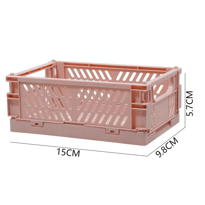 Caisse de rangement pliable en plastique, panier pliable, empilable, mignon, maquillage, bijoux, jouets, boîtes pour boîte de rangement, organisateur Portable