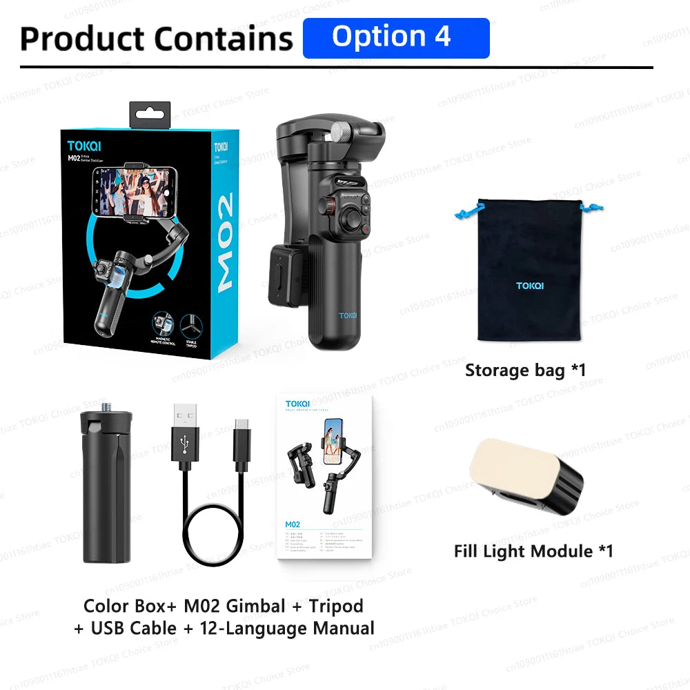 Support Téléphone Gimbal 3 Axes à Main, Enregistrement Vidéo Anti-Tremblement avec Trépied Selfie Stabilisateur pour Xiaomi iPhone et Smartphones